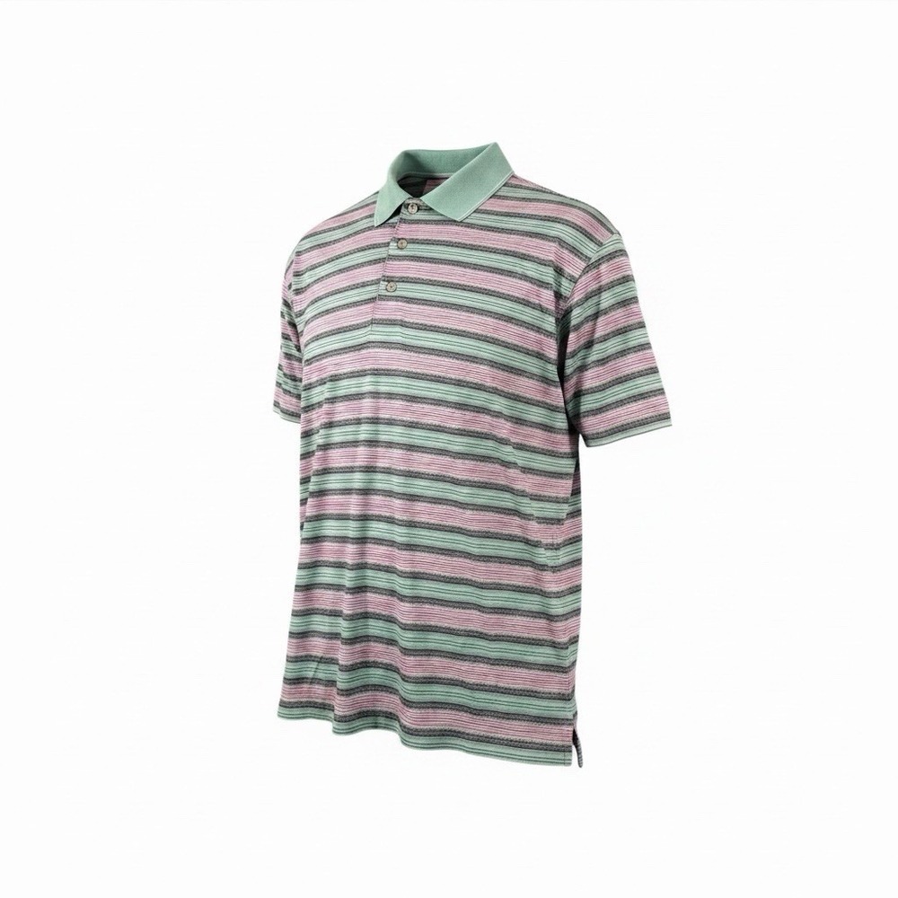 Vintage Ben Hogan Mens M Polo Shirt Pastel Striped Made USA Golf 80s 90s